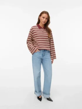 Awrena jeans med mellemhøj talje og bred benvidde