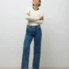 Awrena jeans med mellemhøj talje og bred benvidde