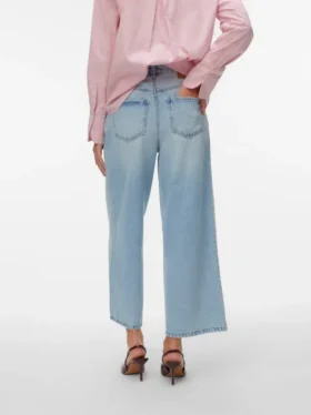 Awsienna jeans med høj talje og cropped pasform
