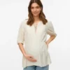 Bluse med kinesisk krave i regular fit