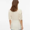 Bluse med kinesisk krave i regular fit