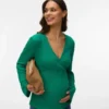 Bodycon-siddende top med V-udskæring