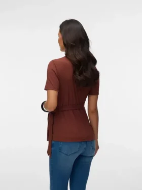 Bodycon-siddende top med V-udskæring