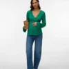 Bodycon-siddende top med V-udskæring