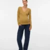 Bodycon-siddende top med V-udskæring