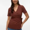 Bodycon-siddende top med V-udskæring