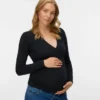 Bodycon-siddende top med V-udskæring