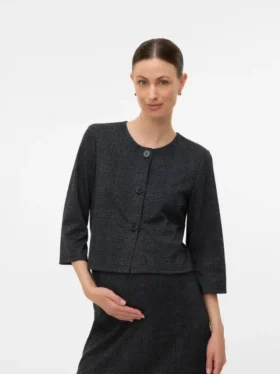 Cardigan med rund hals