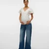 Jeans med bred benvidde og mellemhøj talje