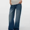 Jeans med bred benvidde og mellemhøj talje