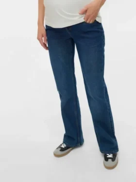 Jeans med udvidet ben og mellemhøj talje