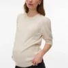 Pullover med almindelig pasform, rund hals og ribkantede manchetter