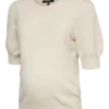Pullover med almindelig pasform, rund hals og ribkantede manchetter
