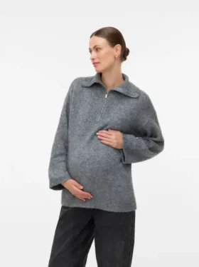 Pullover med høj hals og almindelig pasform