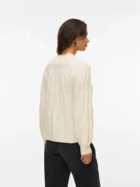 Pullover med høj hals og almindelig pasform