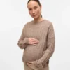 Pullover med rund hals og almindelig pasform