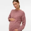 Pullover med rund hals og almindelig pasform