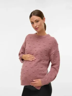 Pullover med rund hals og almindelig pasform