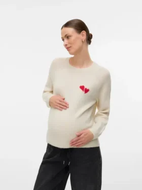 Pullover med rund hals og almindelig pasform