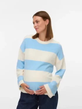 Pullover med rund hals og almindelig pasform