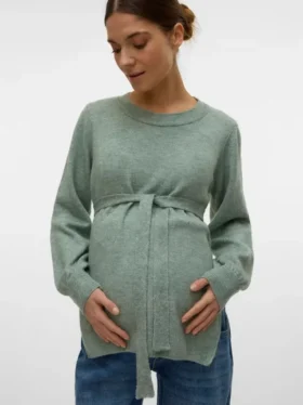 Pullover med rund hals og almindelig pasform
