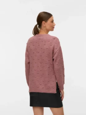 Pullover med rund hals og almindelig pasform