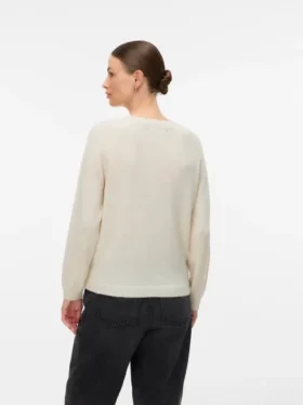 Pullover med rund hals og almindelig pasform