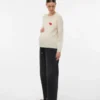 Pullover med rund hals og almindelig pasform