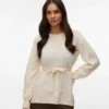 Pullover med rund hals og almindelig pasform