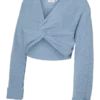 Regular fit, V-hals, opsmøgede manchetter, sænkede skuldre, pullover