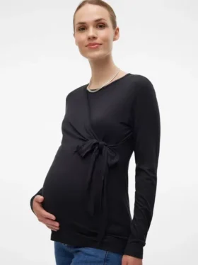 Slim fit-top med rund hals