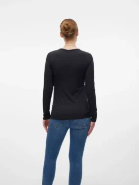 Slim fit-top med rund hals