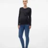 Slim fit-top med rund hals