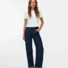 Snrancy jeans med mellemhøj talje og brede ben