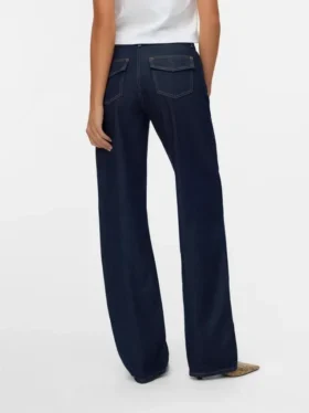 Snrancy jeans med mellemhøj talje og brede ben