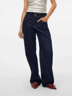 Snrancy-jeans med mellemhøj talje og vid benvidde