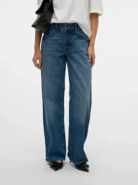 Snrancy-jeans med mellemhøj talje og vid benvidde