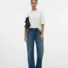 Snrancy-jeans med mellemhøj talje og vid benvidde