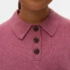 Spændende strikket polo med høj hals