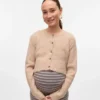 Strikket cardigan med rund hals og almindelig pasform