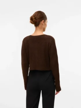 Strikket cardigan med rund hals og almindelig pasform