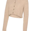 Strikket cardigan med rund hals og almindelig pasform