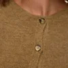 Strikket cardigan med rund hals og almindelig pasform