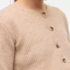 Strikket cardigan med rund hals og almindelig pasform