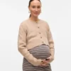 Strikket cardigan med rund hals og almindelig pasform