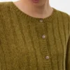 Strikket cardigan med rund hals og almindelig pasform