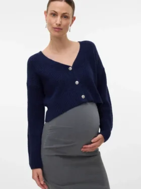 Strikket cardigan med V-hals i regular fit