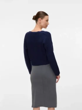 Strikket cardigan med V-hals i regular fit
