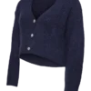 Strikket cardigan med V-hals i regular fit