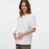 T-shirt med almindelig pasform, rund hals og ballonærmer